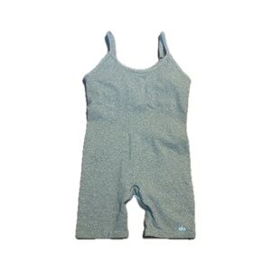 ALO Yoga Seamless Ribbed Romper Gray Bodysuit Size M